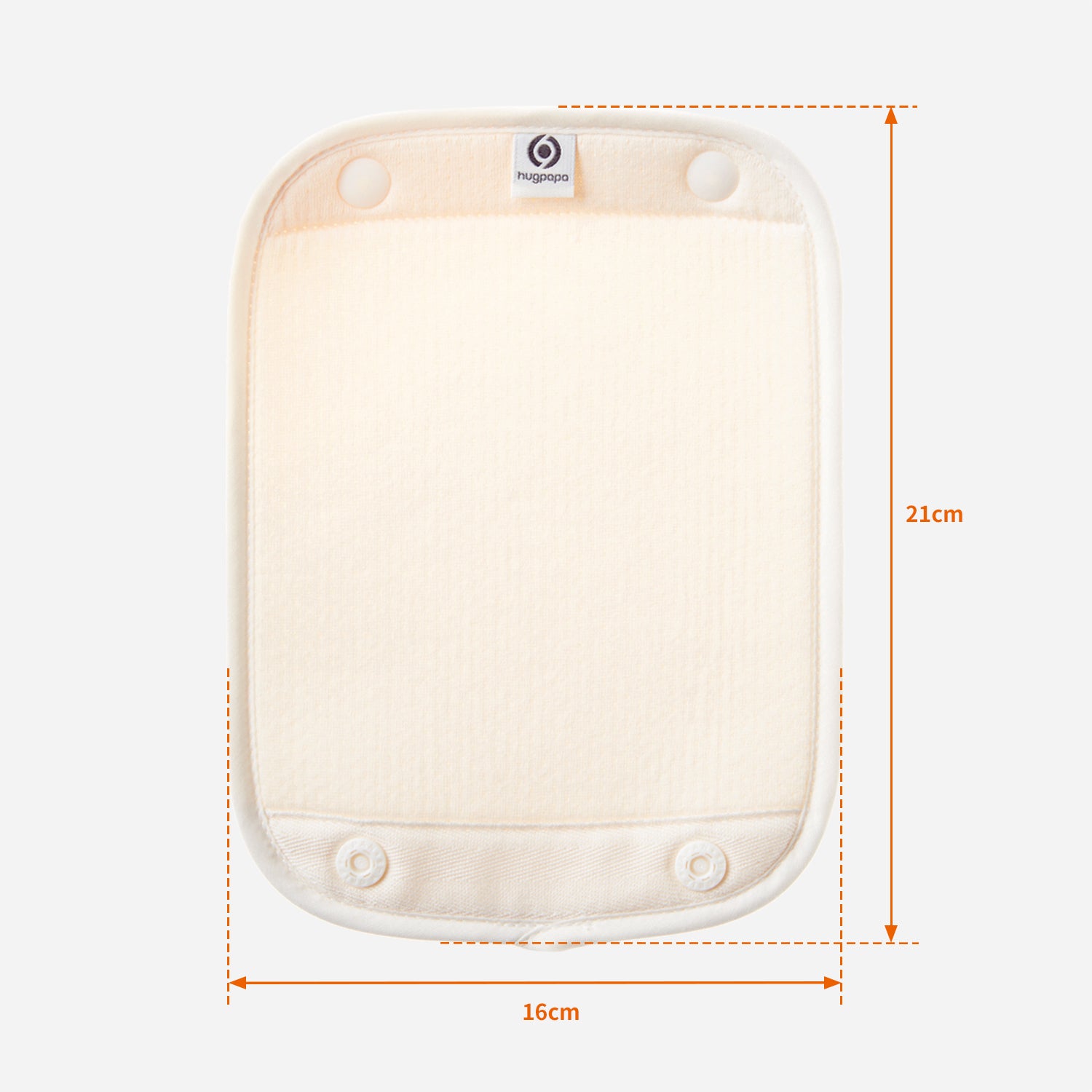 Hugpapa Foldable 100% Organic Carrier Teething Pads 2 Pieces With Non-Toxic Snap Button