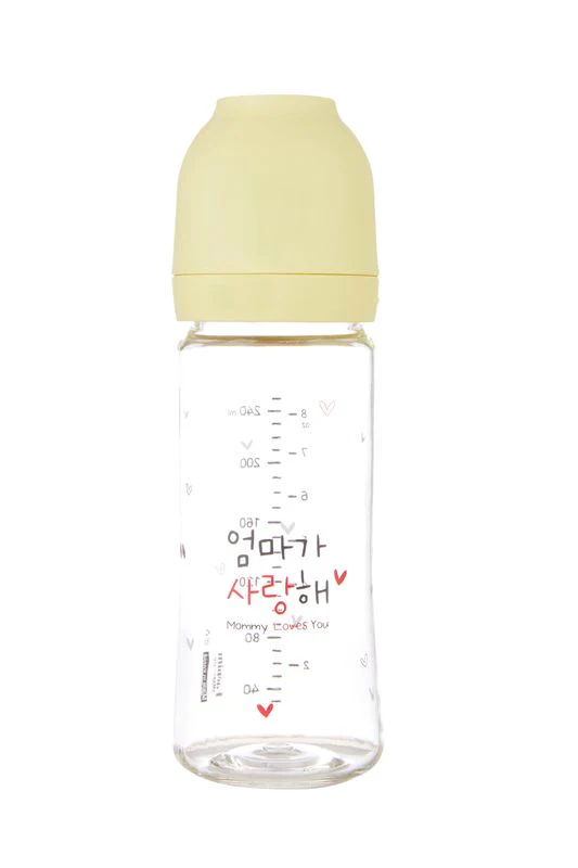 Haenim NEW Launch PA Baby Bottle 250ml - Yellow (with Teats Size S/M/L/XL)