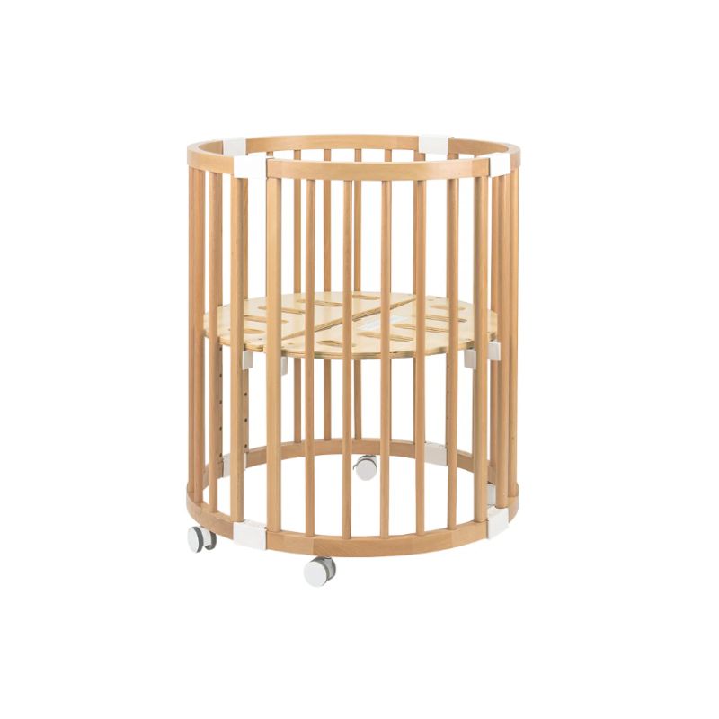 Happy Cot Happy Forever 7-in-1 Convertible Oval Baby Cot - Natural + Free Delivery & Installation + 1 Year Warranty