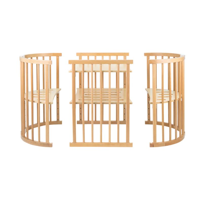 Happy Cot Happy Forever 7-in-1 Convertible Oval Baby Cot - Natural + Free Delivery & Installation + 1 Year Warranty