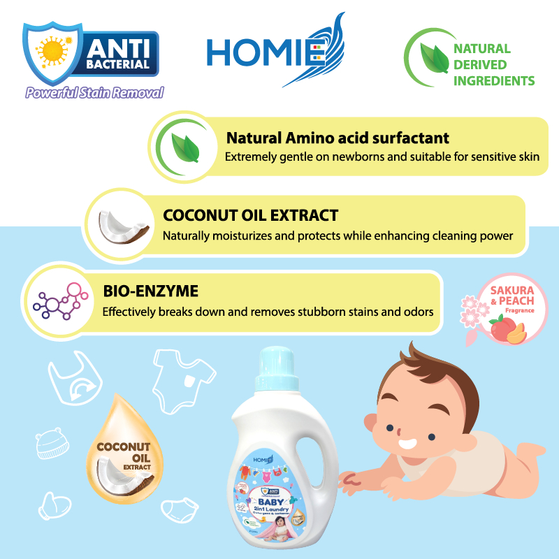 Homie Baby 2-in-1 Laundry Detergent & Softener