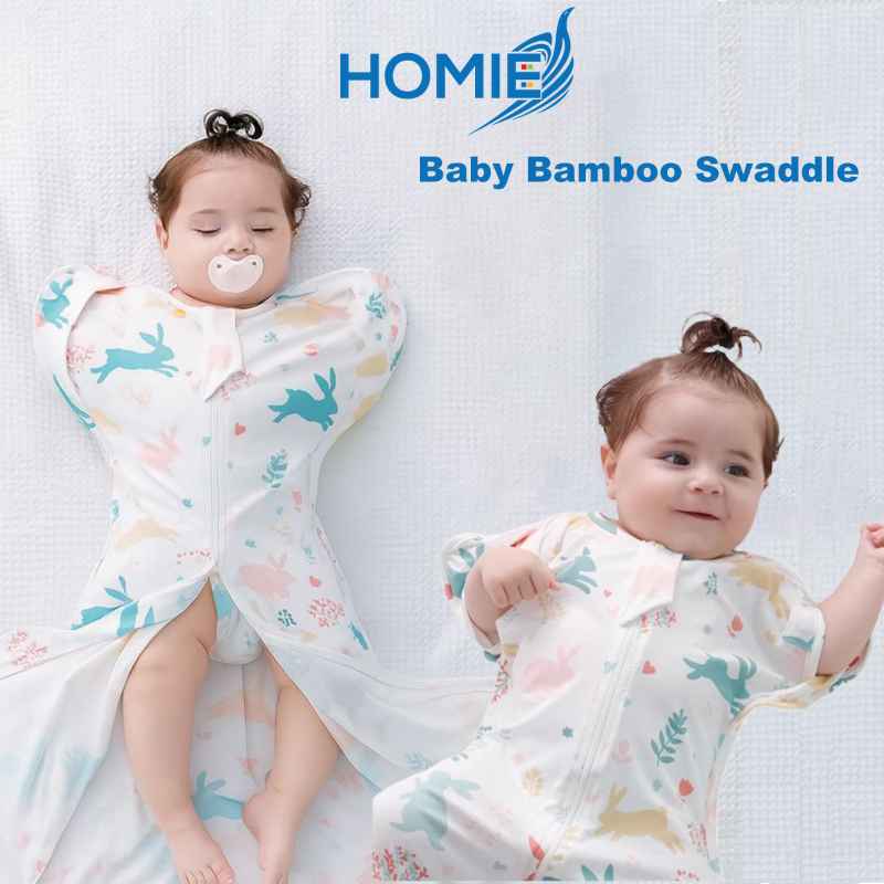 Homie Baby Bamboo 2in1 Button Swaddle Sleeping Bag (0-12M) - Assorted Designs *Choose At Booth