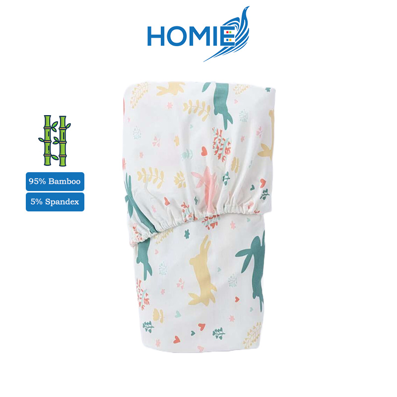 Homie Baby Bamboo Cot Fitted Sheet - Assorted *Choose Design At Booth