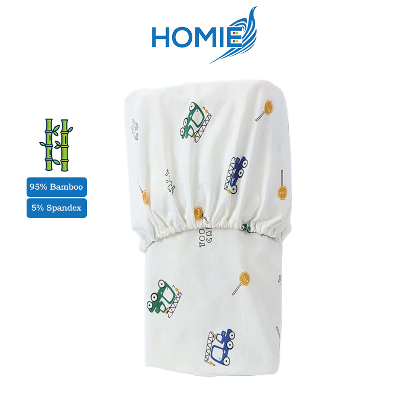 Homie Baby Bamboo Cot Fitted Sheet - Assorted *Choose Design At Booth