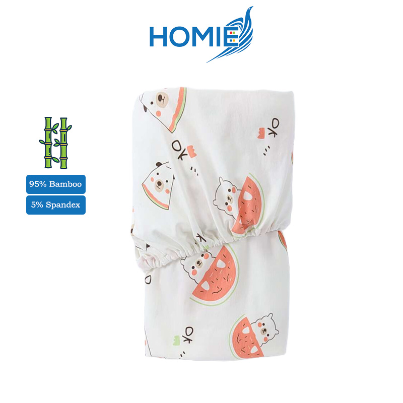 Homie Baby Bamboo Cot Fitted Sheet - Assorted *Choose Design At Booth