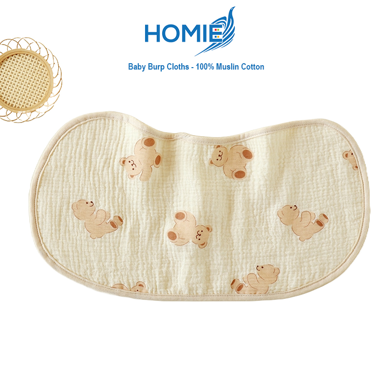 Homie Baby Burp Cloths 100% Muslin Cotton - Assorted *Choose Design At Booth