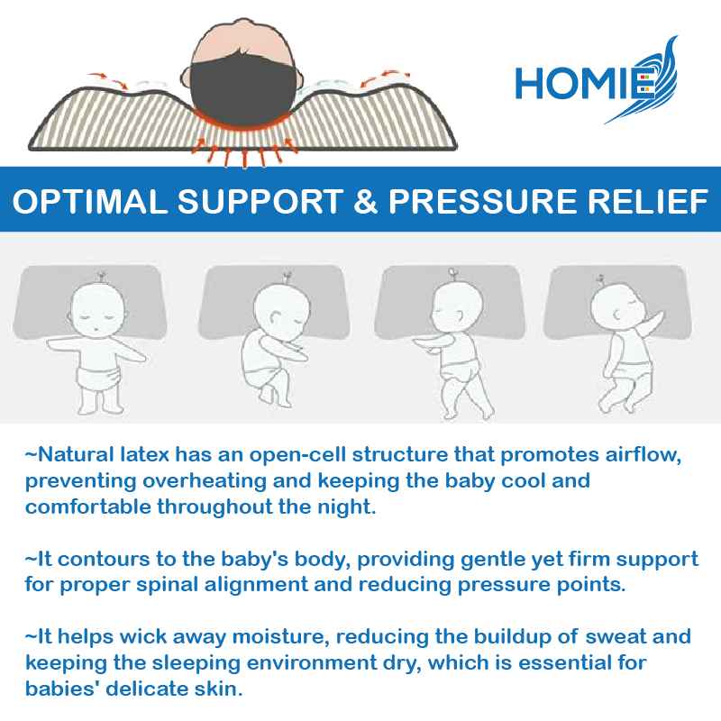 Homie Ultra Soft Organic Baby Bamboo Natural Latex Pillow - Assorted Designs *Choose At Booth
