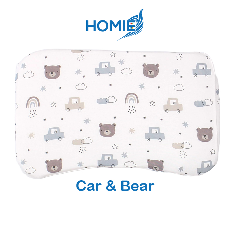 Homie Ultra Soft Organic Baby Bamboo Natural Latex Pillow - Assorted Designs *Choose At Booth