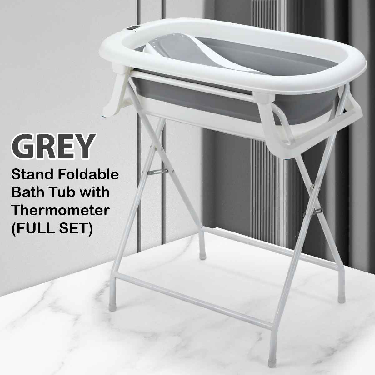 Homie Stand Foldable Bath Tub With Thermometer