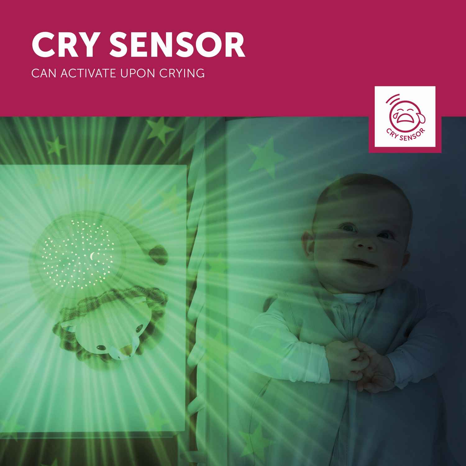 Zazu Star Projector Sleep Soother With Melodies And Cry Sensor - Leo The Lion