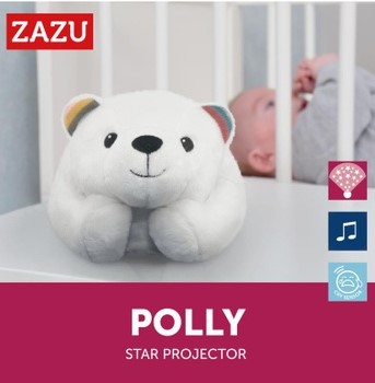 Zazu Star Projector Sleep Soother With Melodies And Cry Sensor - Polly The Polar Bear