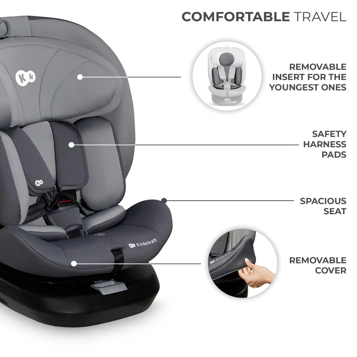 Kinderkraft I-GROW, I-Size Carseat