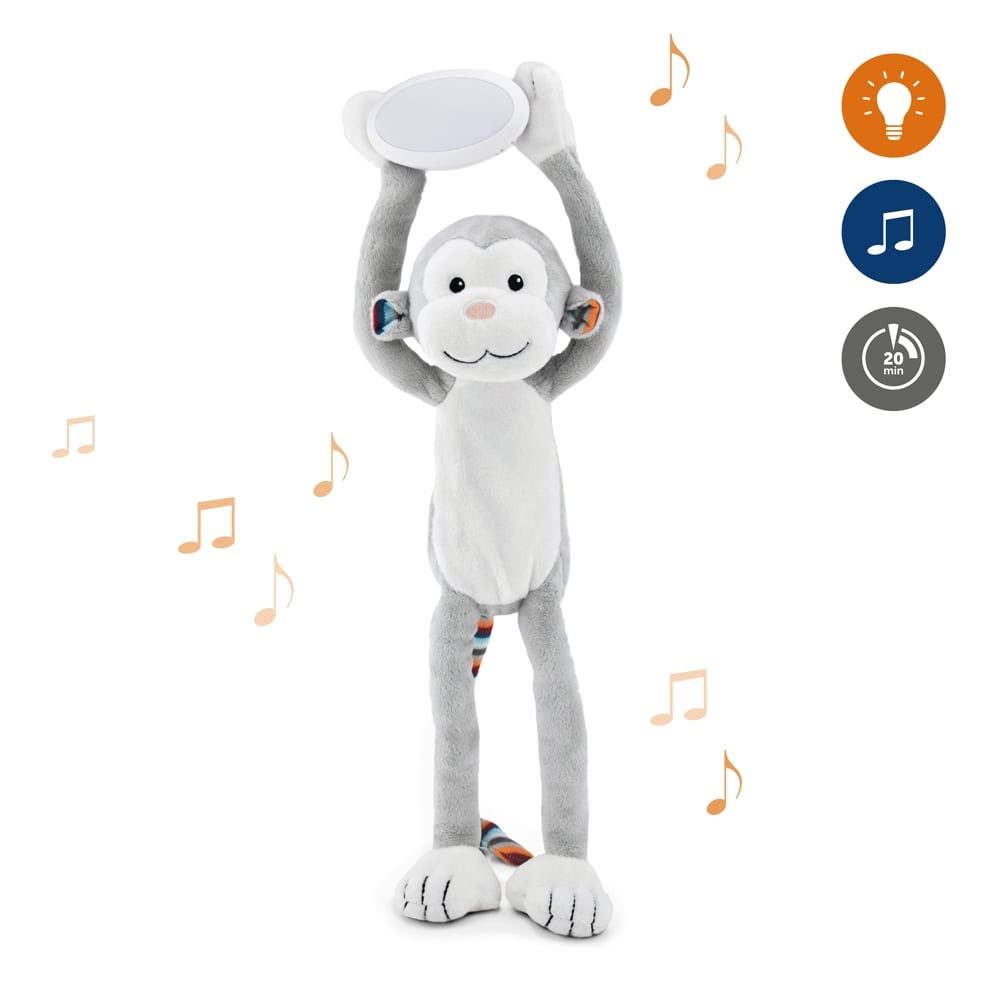 Zazu Soft Toy Sleep Soother Nightlight With Melodies, Max The Monkey