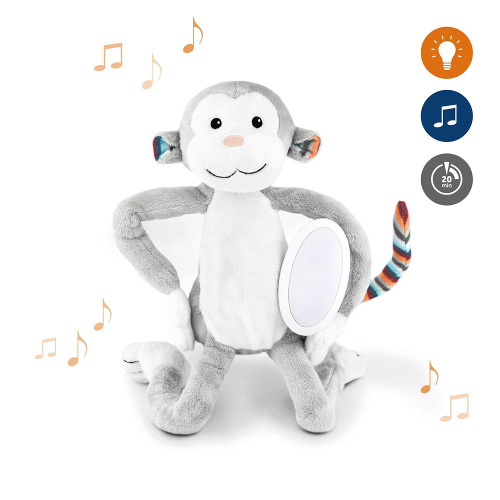 Zazu Soft Toy Sleep Soother Nightlight With Melodies, Max The Monkey
