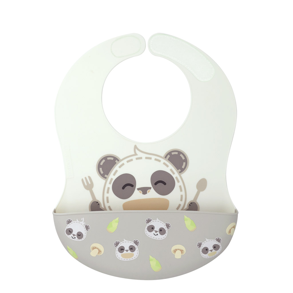 Marcus & Marcus Wide Coverage Silicone Baby Bib - Panda