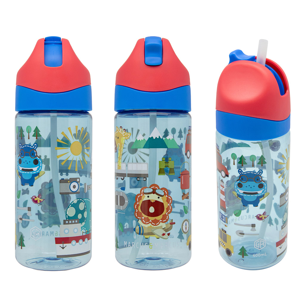 Marcus & Marcus Antibacterial Tritan Straw Bottle (400ml)