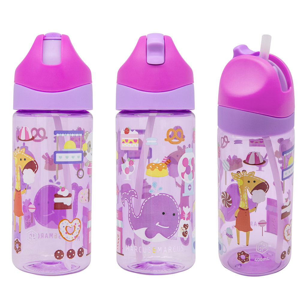 Marcus & Marcus Antibacterial Tritan Straw Bottle (400ml)