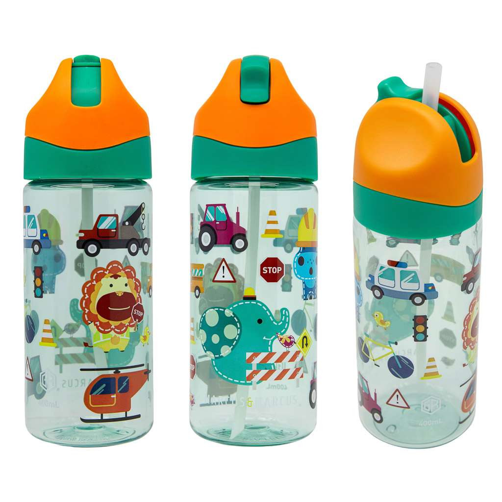 Marcus & Marcus Antibacterial Tritan Straw Bottle (400ml)