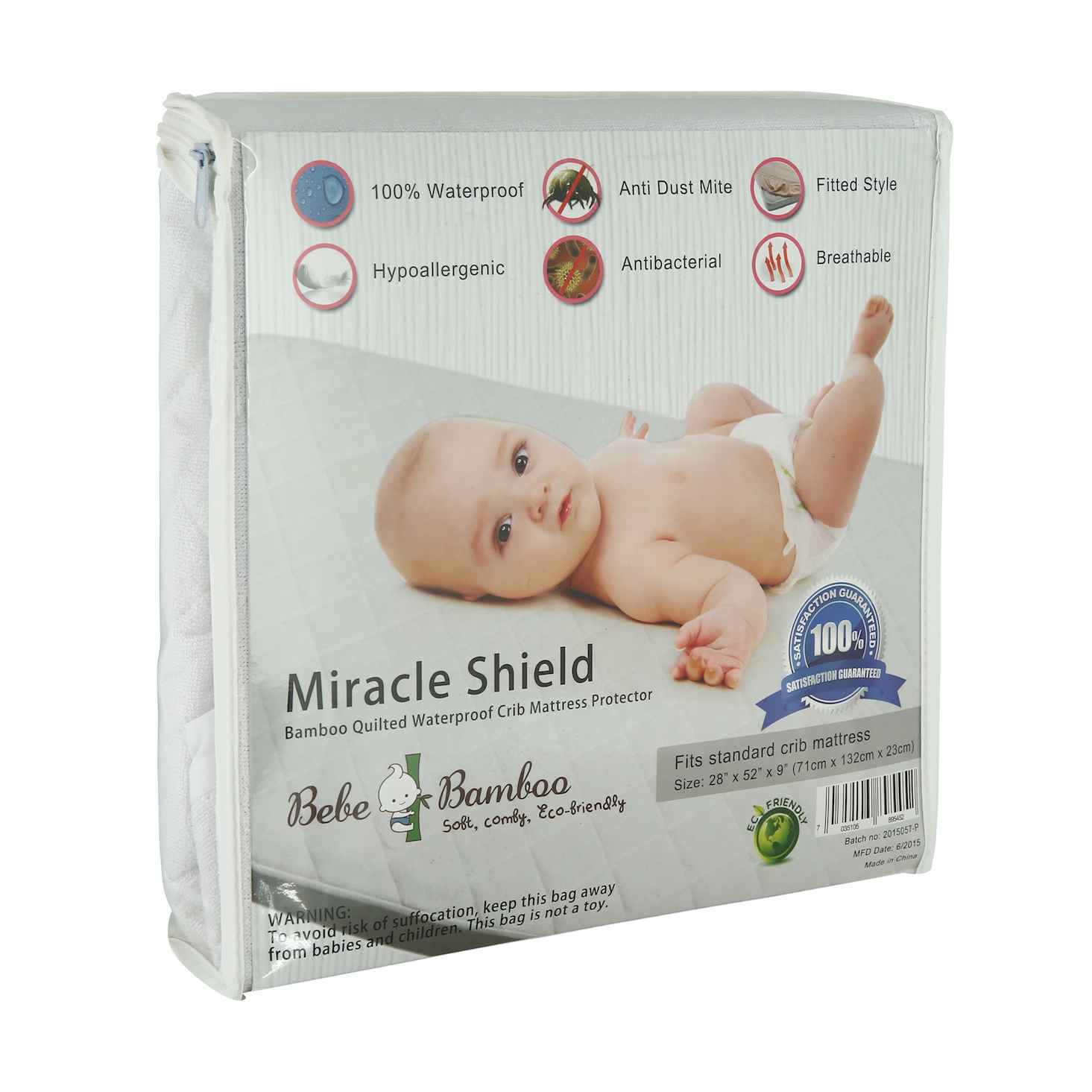 Award Winning Miracle Shield Bebe Bamboo Quilted Mattress Protector