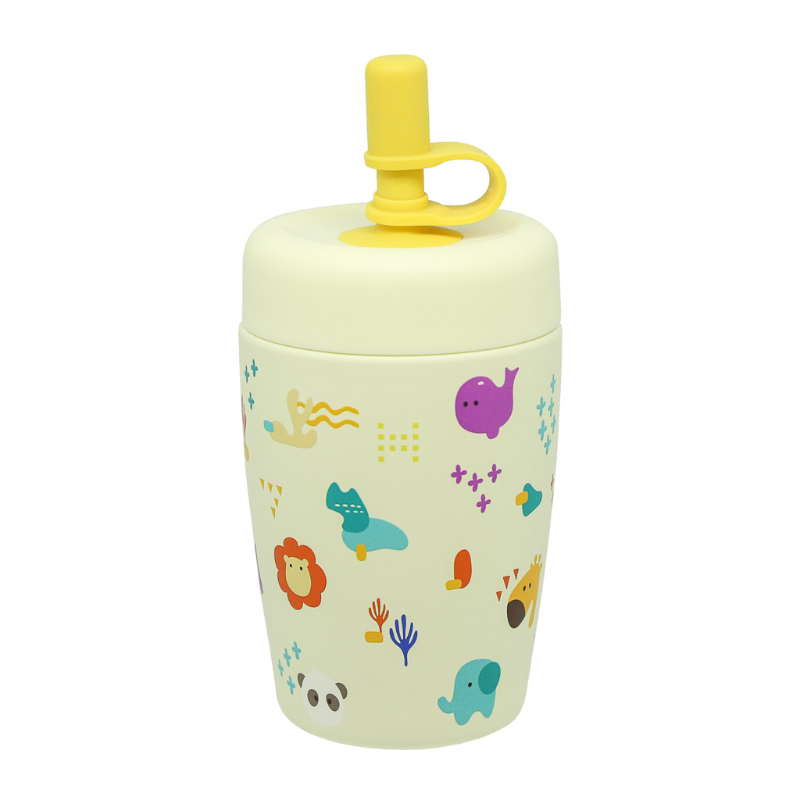 Marcus & Marcus Double-Wall Insulated Stainless Steel Straw Tumbler - Aqua Bloom