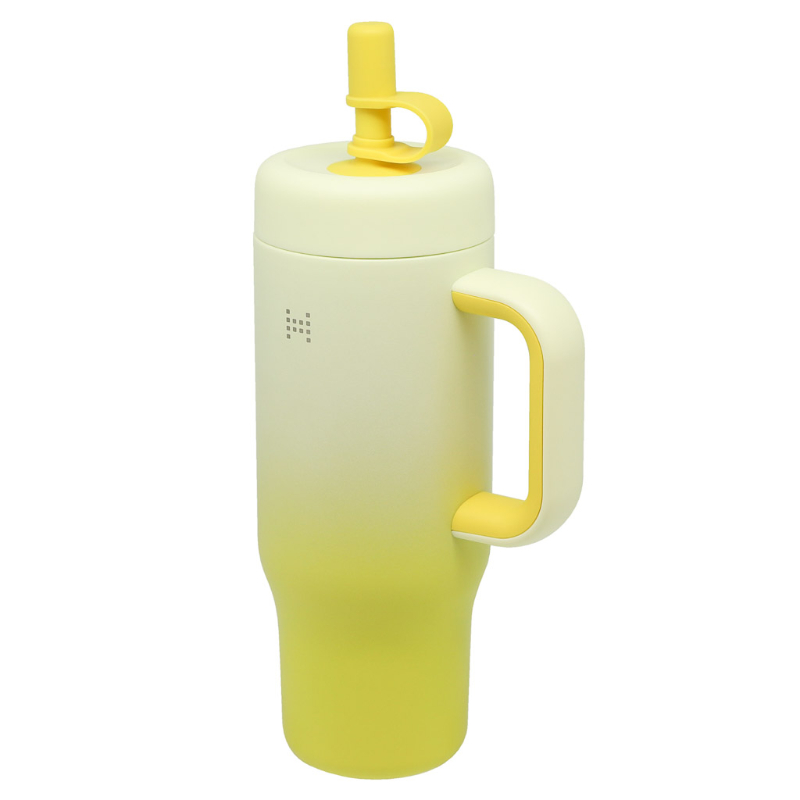 Marcus & Marcus Double-Wall Insulated Stainless Steel Straw Tumbler - Aqua Bloom