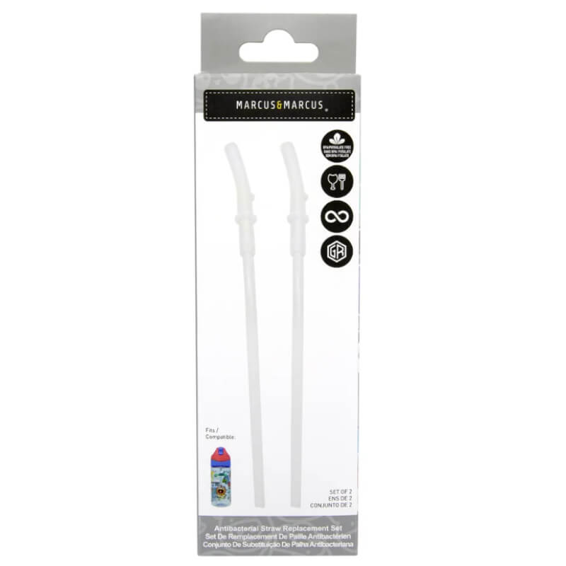 Marcus & Marcus Antibacterial Tritan Straw Bottle - Replacement Straw Set