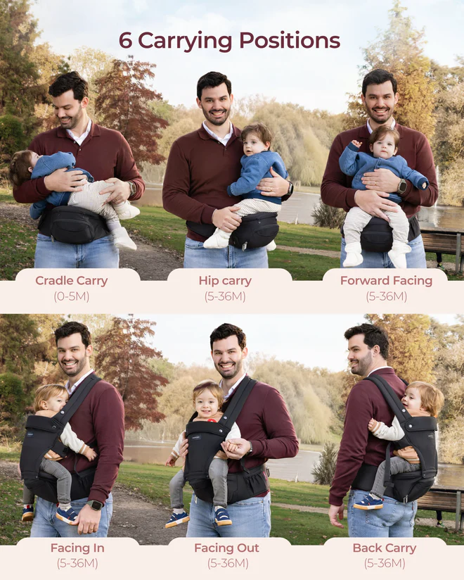 Momcozy Move2Fit 2-in-1 Hip Seat Baby Carrier