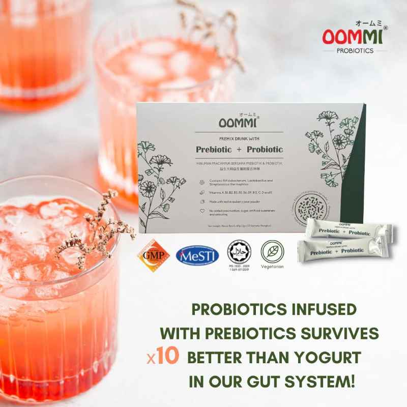 OOMMI Pre+Probiotic+Multivits Daily Premix Drink (30 Sachets)