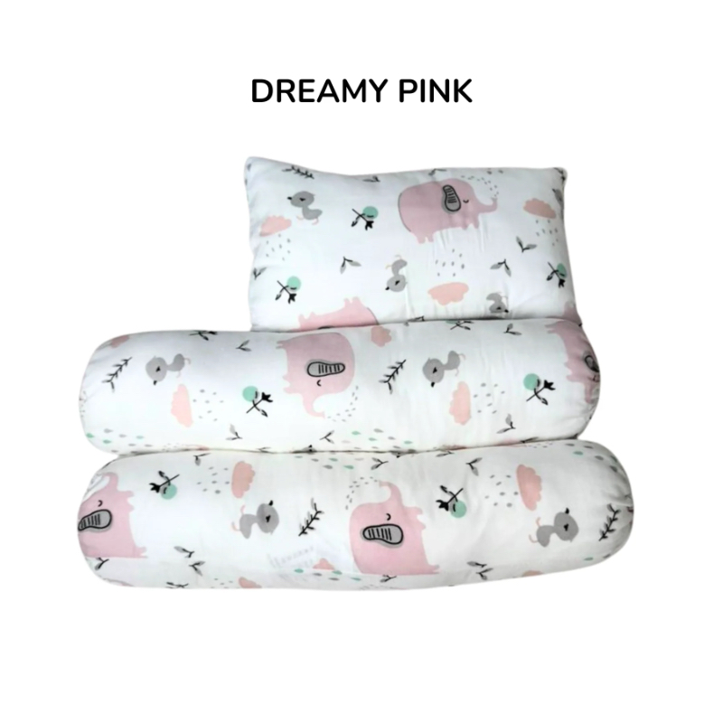Happy Cot Pillow & Bolster Set (Assorted Design)