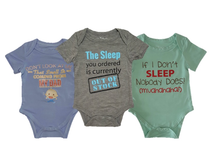 Bebe Bamboo Cute Saying Onesie (Boy Design 2) Bundle Of 3