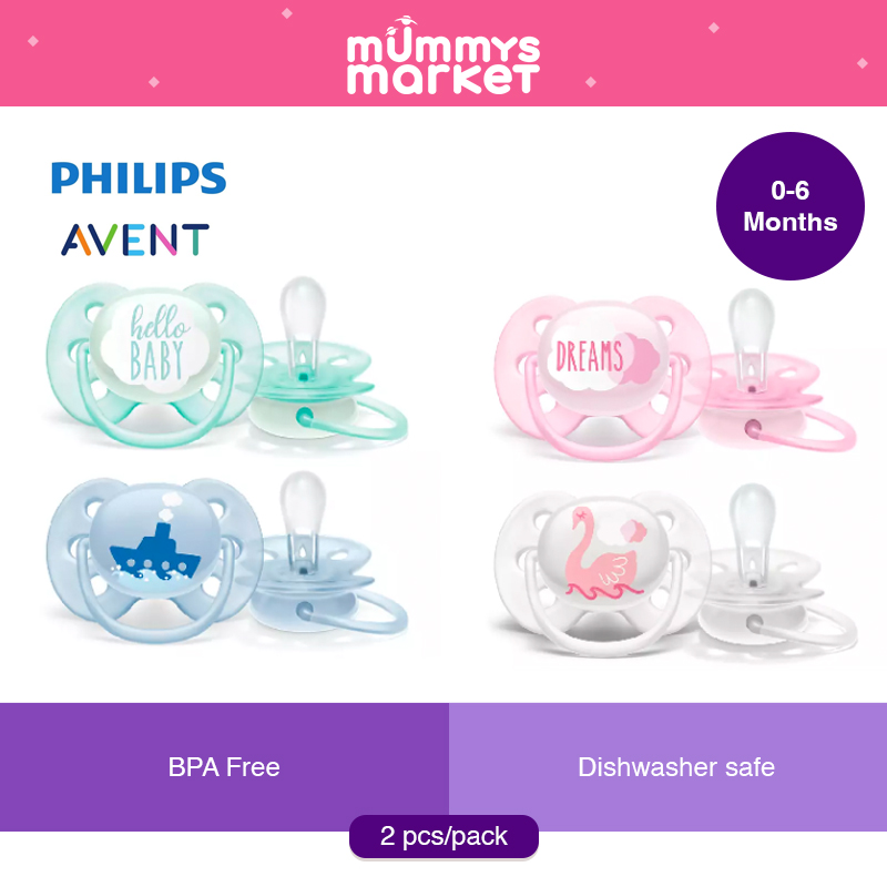 Philips Avent Ultra Soft Soother 0-6M / 6-18M (Twin Pack) (SCF222-223)