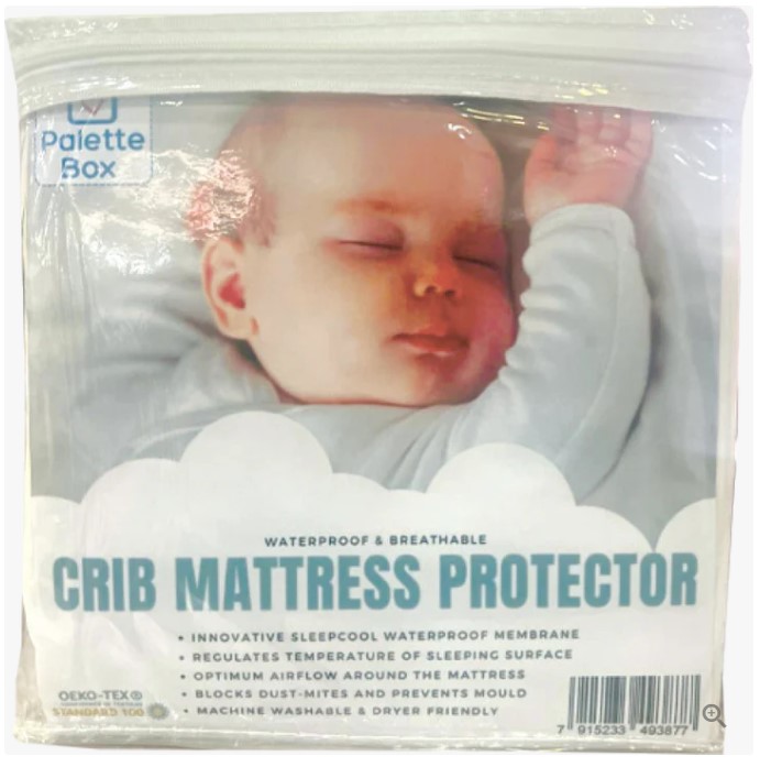 Palette Box Baby Waterproof Crib Mattress Protector (Fits Up To 130x70cm)
