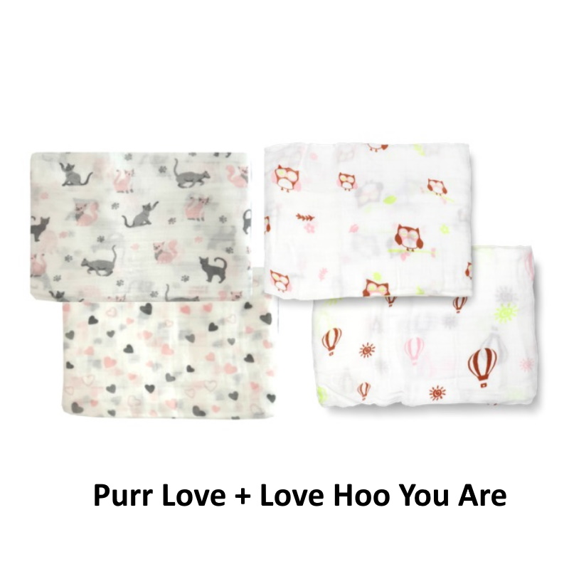 Bebe Bamboo 100% Organic Bamboo Muslin Swaddles (Bundle Of 2)