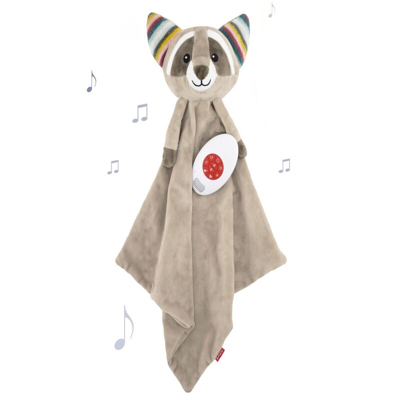Zazu Comforter Soft Toy With Cry Sensor, Heartbeat Sound And Melodies - Robin The Racoon