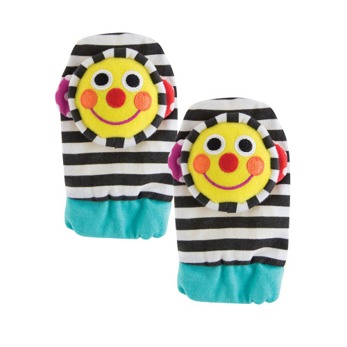 Sassy Wrist Rattles + Smiley Face Foot Socks