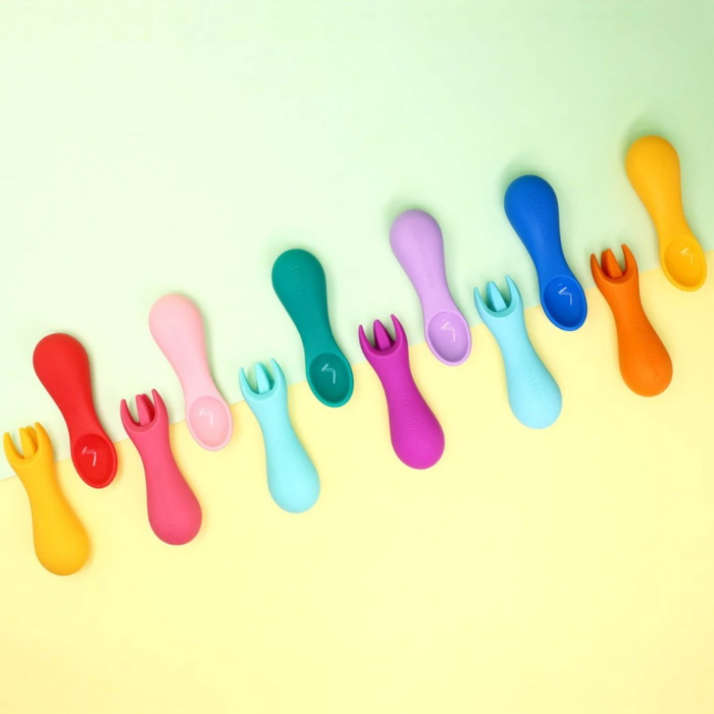 Marcus & Marcus Silicone Palm Grasp Spoon & Fork Set