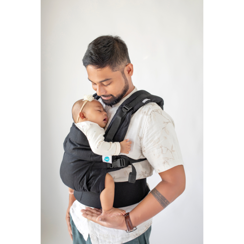 Soulslings Aseema Regular Cotton Baby Carrier (Newborn - 4yo) Set (with Sunhood & Lumbar Support & Drool Pads)