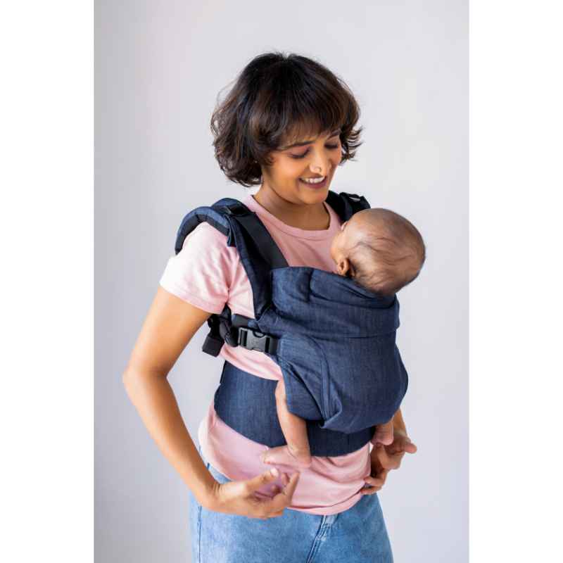 Soulslings Aseema Regular Cotton Baby Carrier (Newborn - 4yo) Set (with Sunhood & Lumbar Support & Drool Pads)