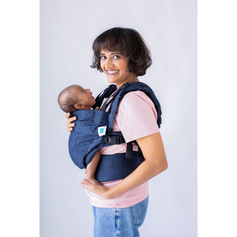 Soulslings Aseema Regular Cotton Baby Carrier (Newborn - 4yo) Set (with Sunhood & Lumbar Support & Drool Pads)