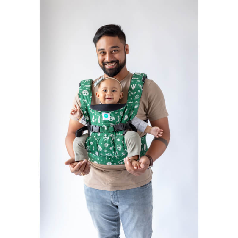 Soulslings Lali Regular Cotton Baby Carrier (Newborn - 2.5yr) Set (with Sunhood And Lumbar Support)