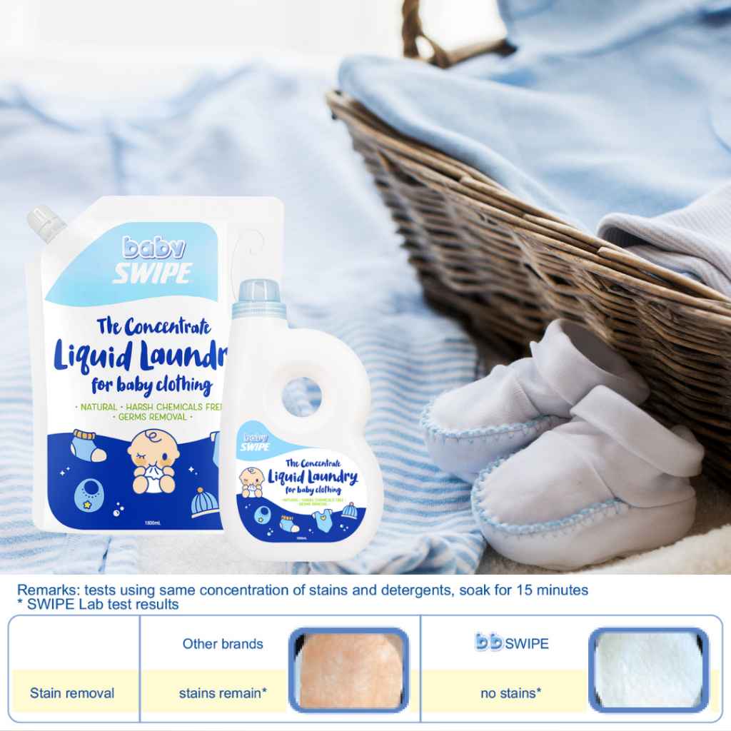 BabySWIPE Concentrate Liquid Laundry For Baby Clothing (Pouch Pack) 1.8L
