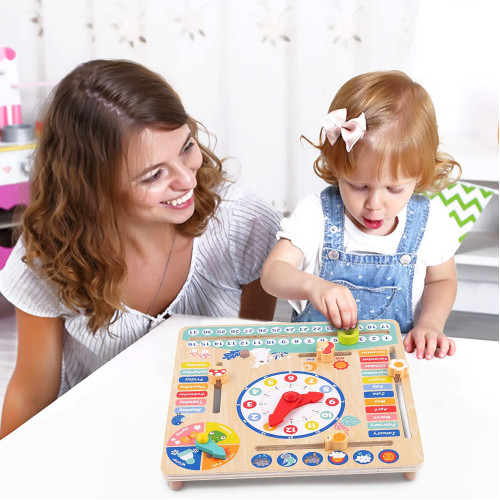 Tooky Toy Montessori Educative Learning Wooden My Calendar Activity Toy
