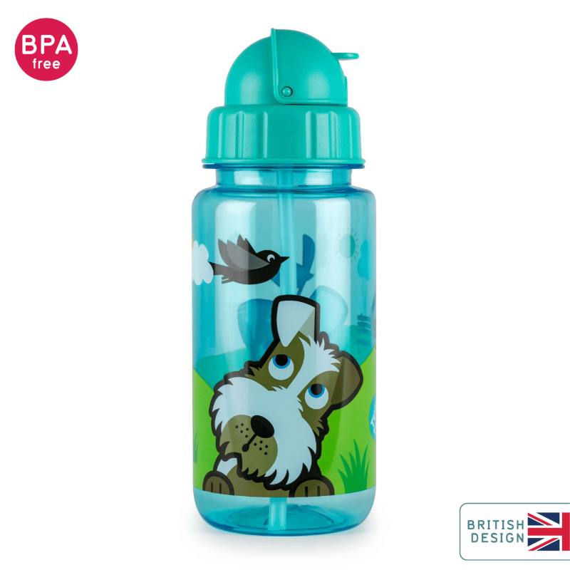 Tum Tum Flip Top Kids Water Bottle With Straw - 400ml