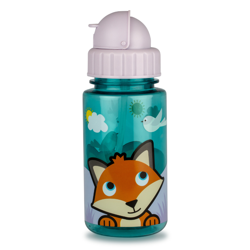 Tum Tum Flip Top Kids Water Bottle With Straw - 400ml