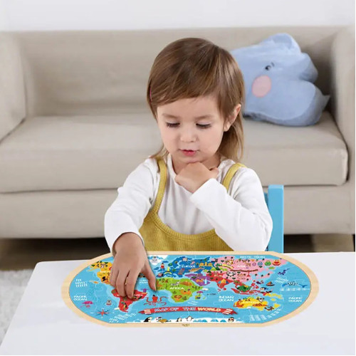 Tooky Toy Montessori Educative Learning Wooden World Map Puzzle Activity Toy