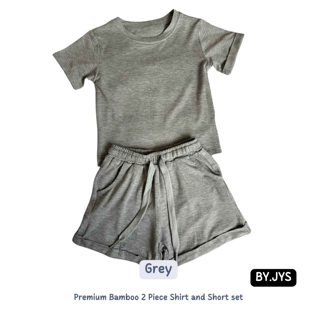 BY.JYS Bamboo Two-pieces Set In Grey (2 To 6 Years Old)