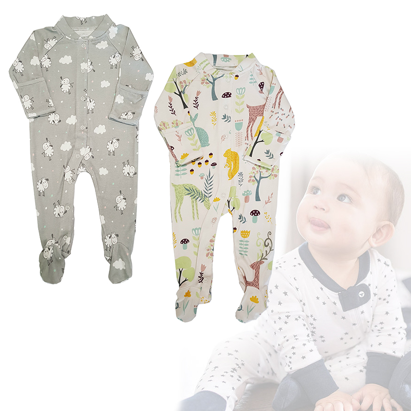 Bebe Bamboo Footie With Foldover Mitten Bundle Of 2 (Boy Designs)