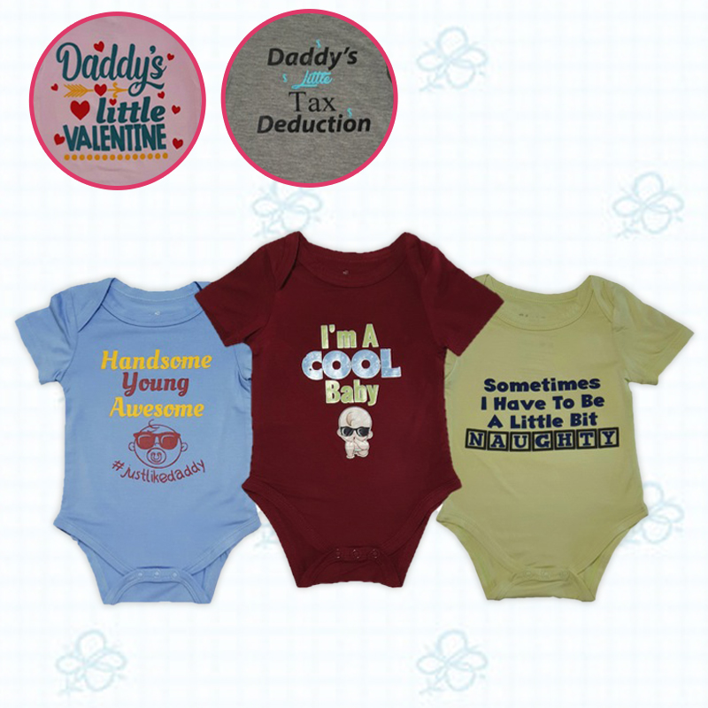 Bebe Bamboo Cute Saying Onesie (Boy Design 1) Bundle Of 3