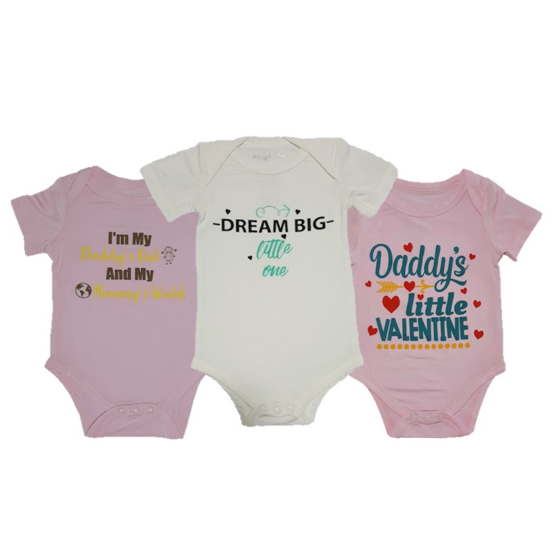 Bebe Bamboo Cute Saying Onesie (Girl Design 3) Bundle Of 3