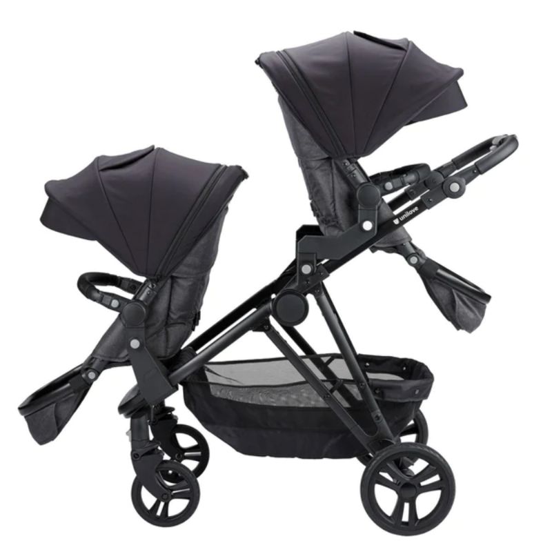 Unilove DLXtour Single To Double Convertible Stroller - Jet Black